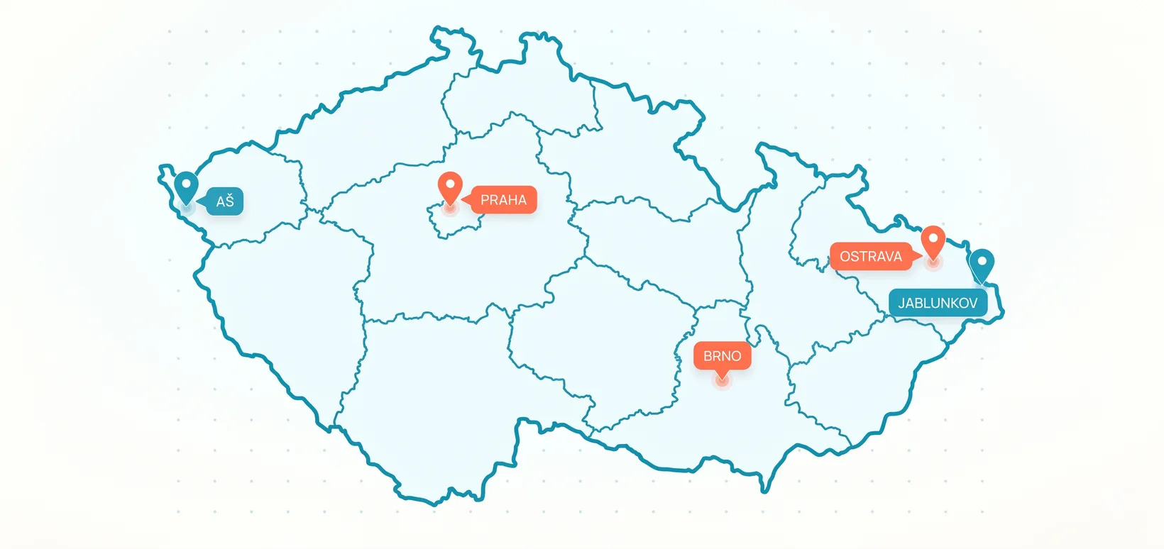 Mapa České republiky – působnost ExtraSEO